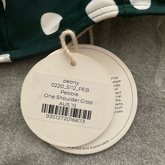 Peony brand “Pebble” | one shoulder | cheeky | new bikini | AUS 10 top 8 bottom - Picture 3 of 5